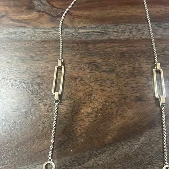 Chico’s Silver Toned Chain Necklace Adjustable - Picture 4 of 6